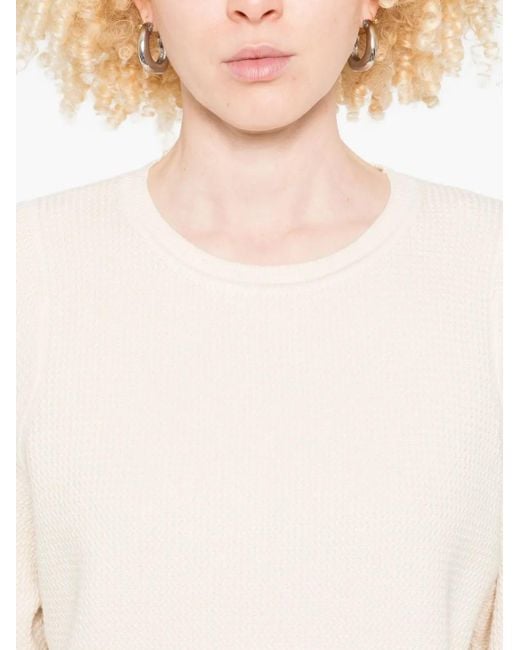Marc O' Polo White Ribbed Crew-Neck Sweater