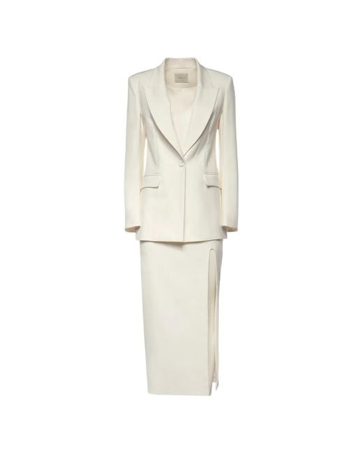 The Archivia White Lora Single-Breasted Slit-Detail Suit