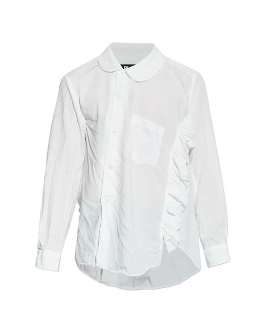 COMME DES GARÇON BLACK White Ruffled-Detail Shirt