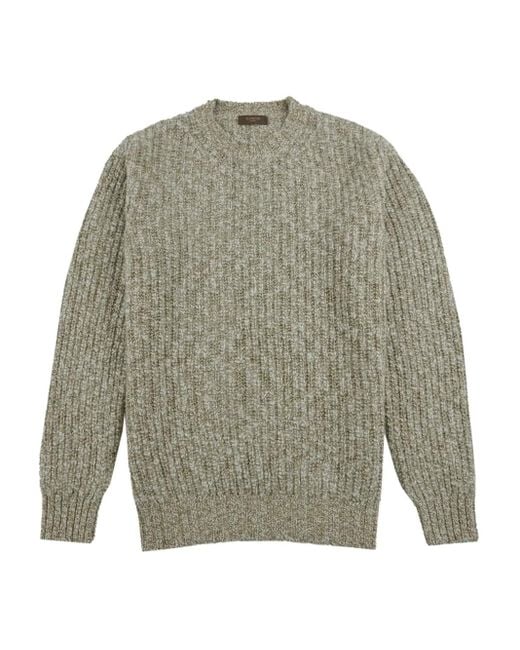 Slowear Gray Round-Neck Wool Sweater for men