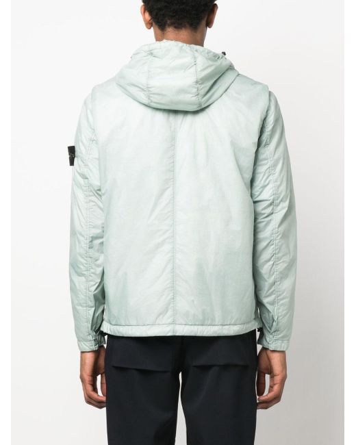 Stone Island Compass-patch Hooded Jacket in Green for Men | Lyst