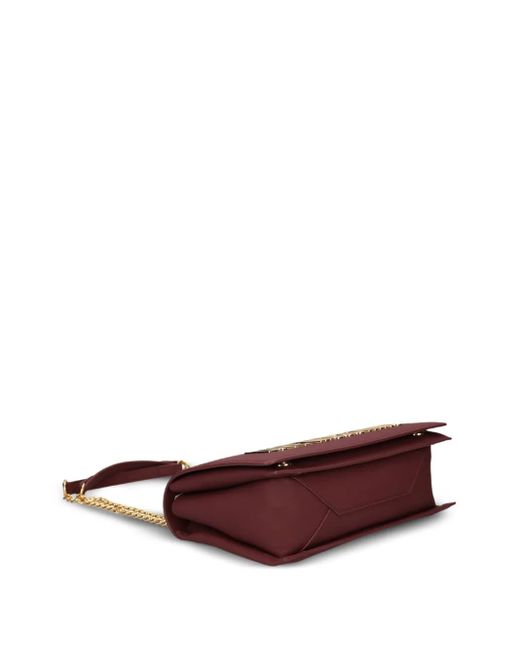 Love Moschino Purple Umhängetasche mit Logo-Schild