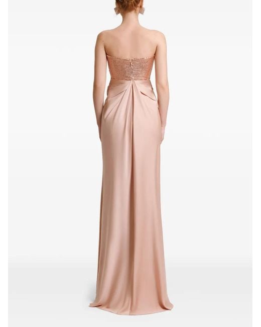 Gemy Maalouf Pink Strapless Long Bolero Dress