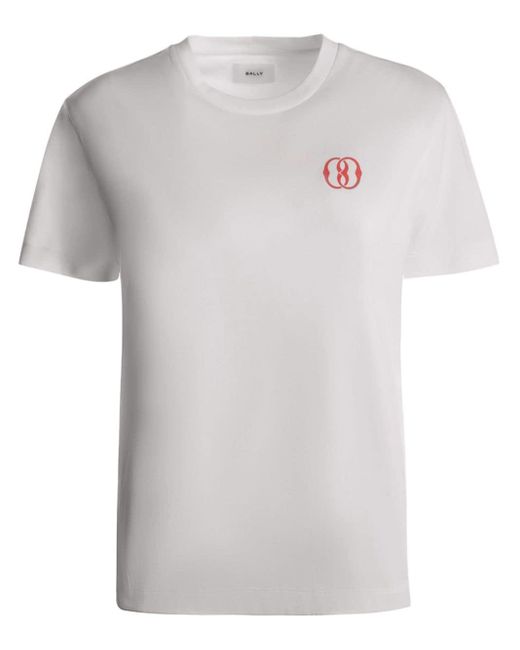 Bally White Emblem-print Short-sleeve T-shirt