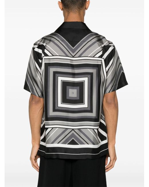 Dolce & Gabbana Bowlingshirt Met Geometrische Print in het Black voor heren