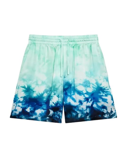 Casablanca Blue Tie-Dye Drawstring Shorts for men