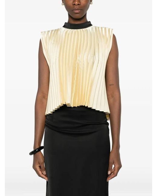 Sandro Natural Pleated Blouse