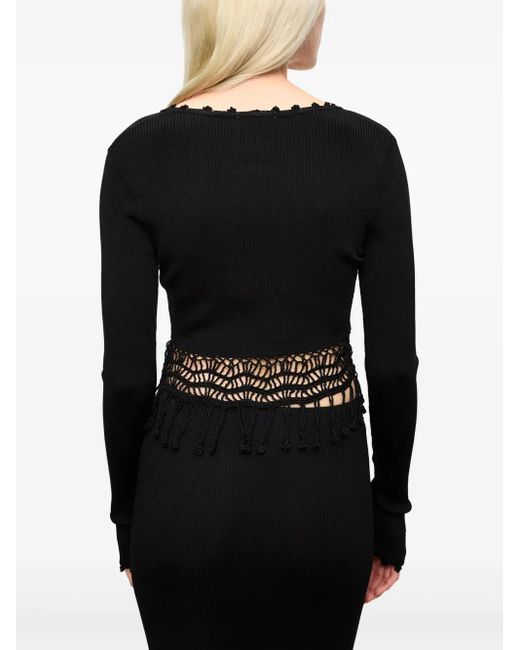 Ganni Black Crochet Cardigan