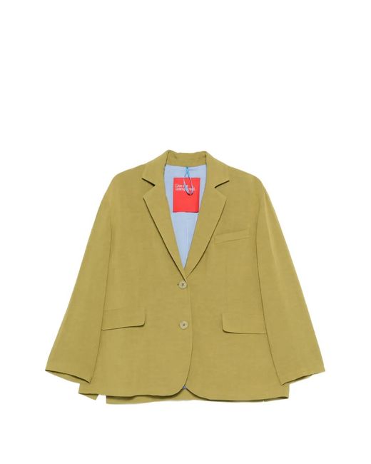 ..,merci Green Pocket Notched Blazer