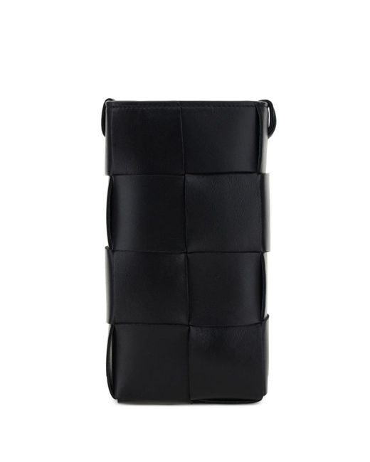 Bottega Veneta Black Intrecciato Leather Phone Holder