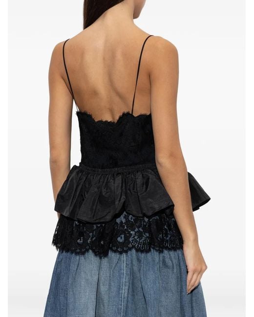 Chloé Black Lace-Detail Blouse