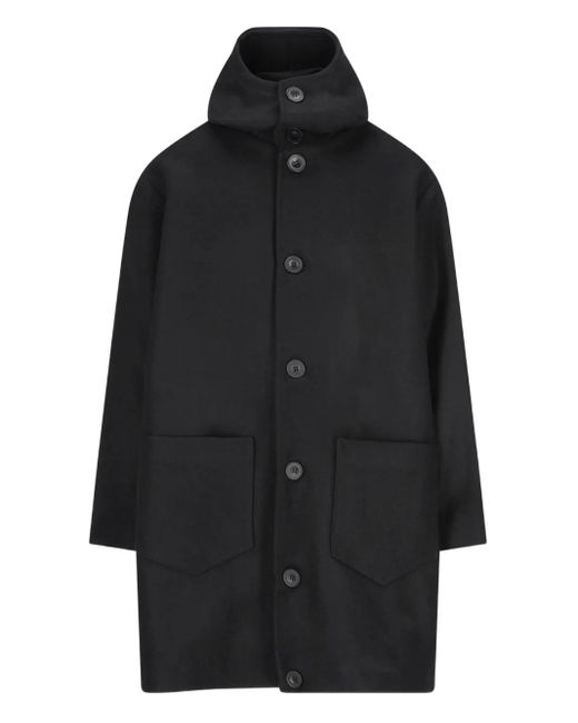 メンズ Cini パッチポケット フーデッドコート Black