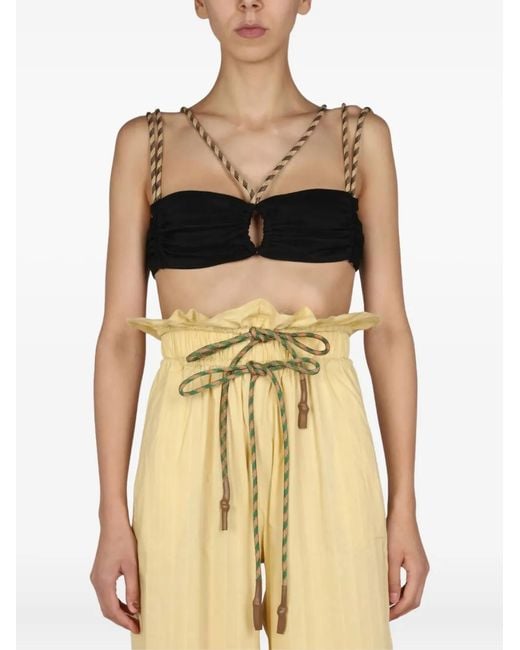 Miista Yellow Mara Cut-Out Top