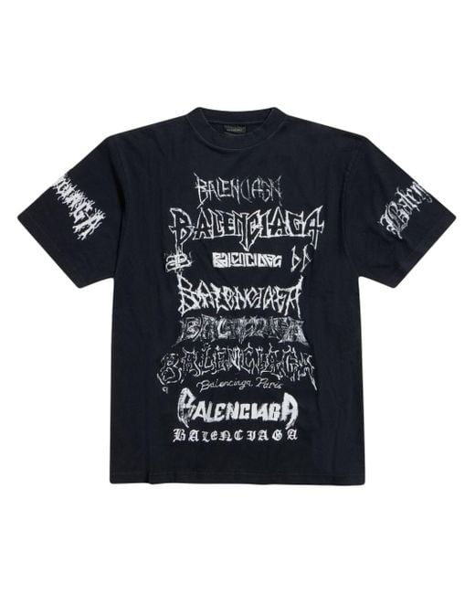 Camiseta Metal Balenciaga de color Black