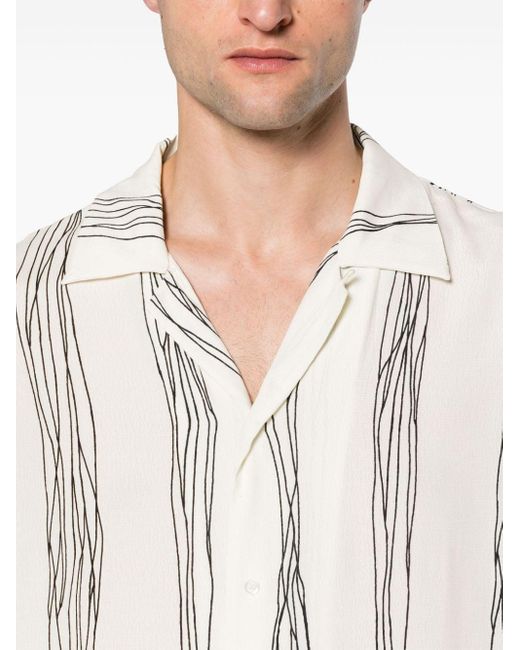 Camisa con estampado abstracto Emporio Armani de hombre de color White