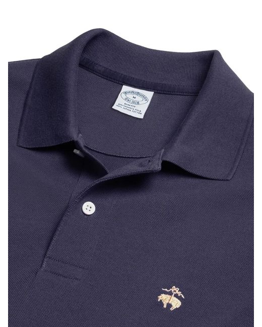 Brooks Brothers Blue Logo-Embroidered Polo Shirt for men