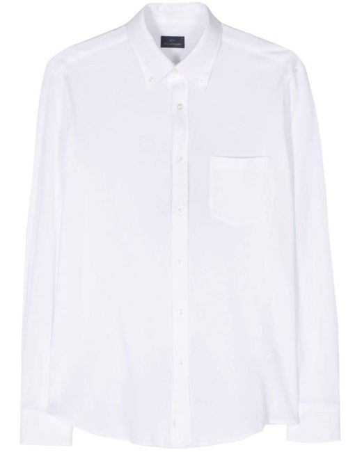 メンズ Paul & Shark Piqué Cotton Shirt White