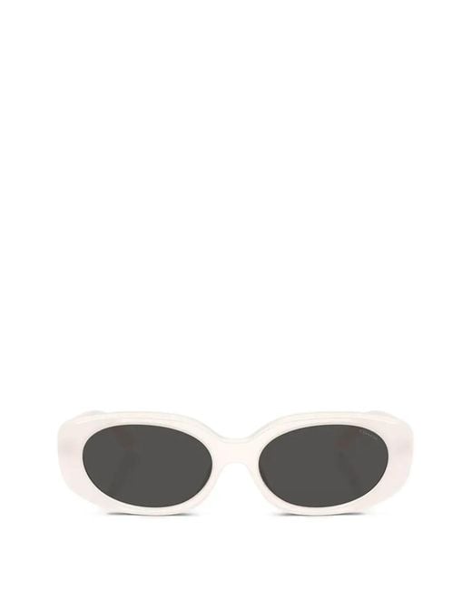COACH White Oval-Frame Sunglasses