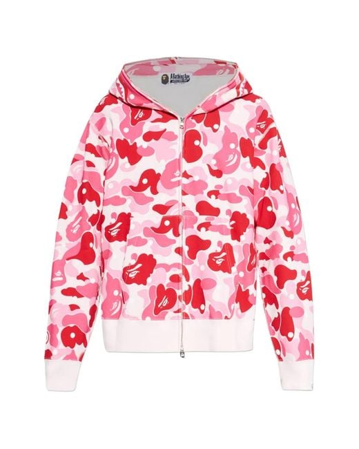 A Bathing Ape Red Camouflage Zip-Up Hoodie for men