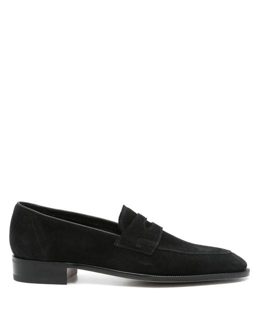 John Lobb Suède Loafers in het Black voor heren