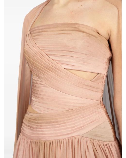 Elie Saab Pink Printed Chiffon Gown