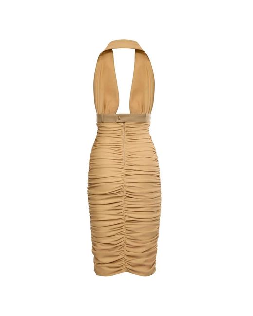 MEDEA Midi-Jurk Met Halternek in het White