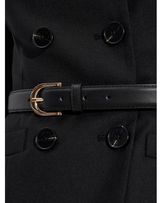 Self-Portrait Black Belted Double-Breasted Midi Dress