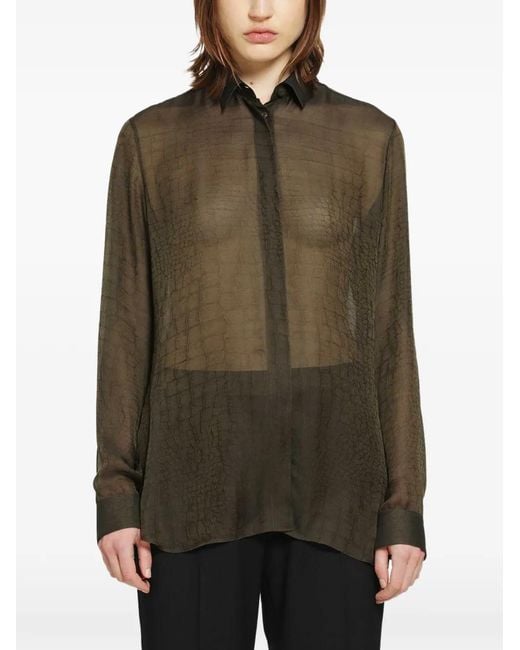 Tom Ford Green Croc-Print Shirt