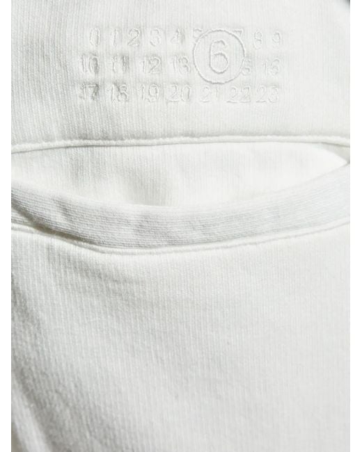MM6 by Maison Margiela White Elasticated-Waistband Cotton Track Pants for men