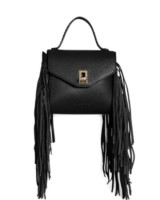 Borsa Tote Mini Con Frange di VISONA in Black