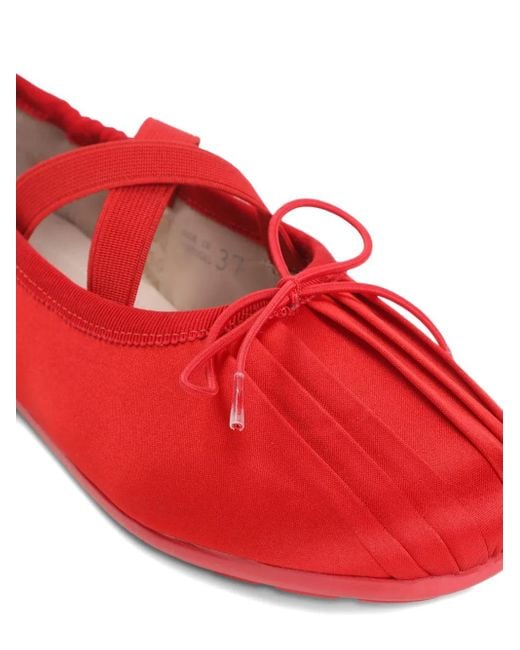 Simone Rocha Red Grip Ballerinas mit überkreuzten Riemen