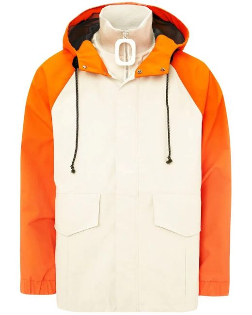 J.W. Anderson Orange Two-Tone Hooded Jacket