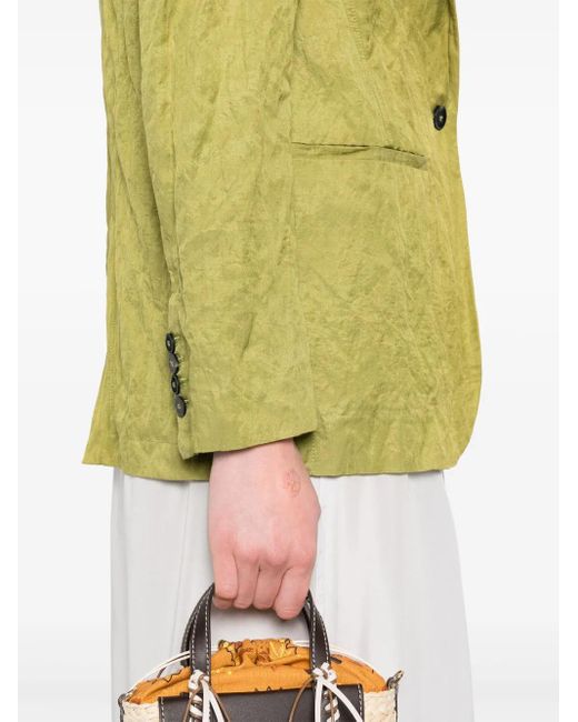 Forte_forte Yellow Crinkled Blazer