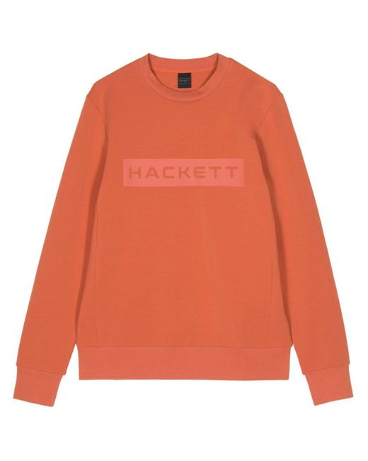 Hackett Sweatshirt mit Logo in Orange für Herren
