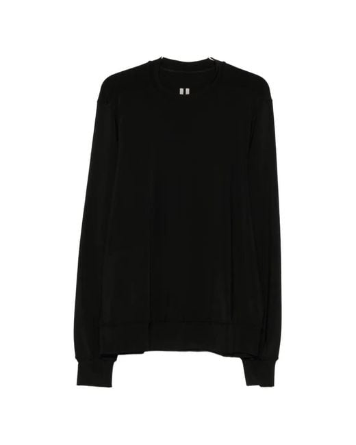 Rick Owens Black Crew-Neck Long-Sleeve Sweater for men