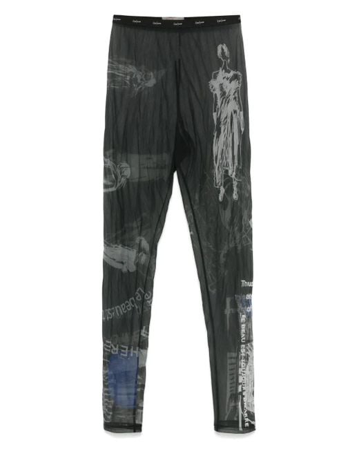 Yohji Yamamoto Gray Leggings Mit Print