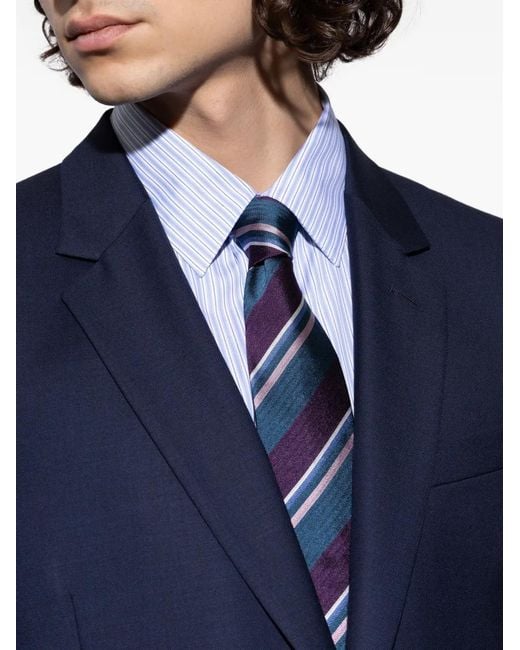 Paul Smith Blue Cravate À Rayures for men