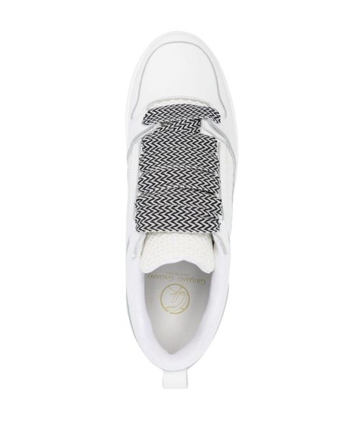 Giuliano Galiano White Vyper Panelled Sneakers for men
