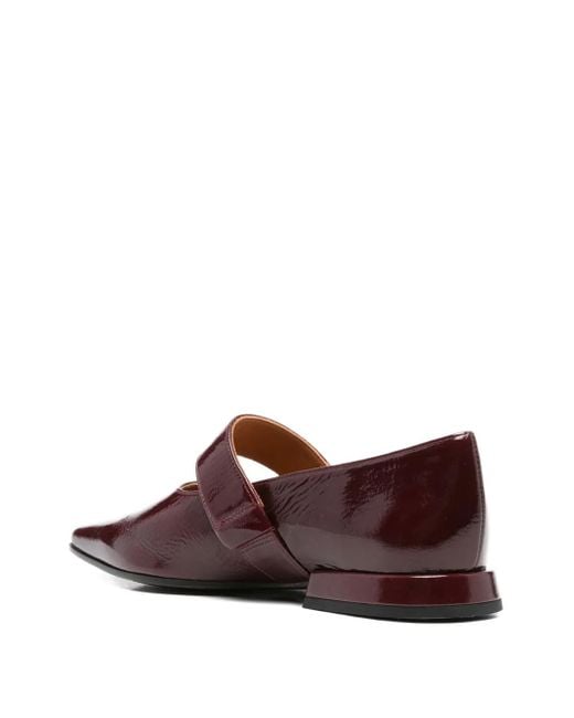 Chie Mihara Brown Garne Pointed-Toe Ballet Flats