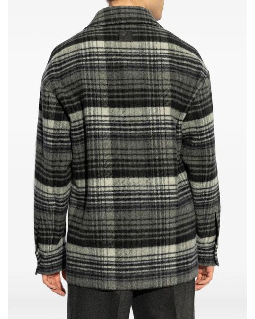 Fendi Green Check-Pattern Jacket for men