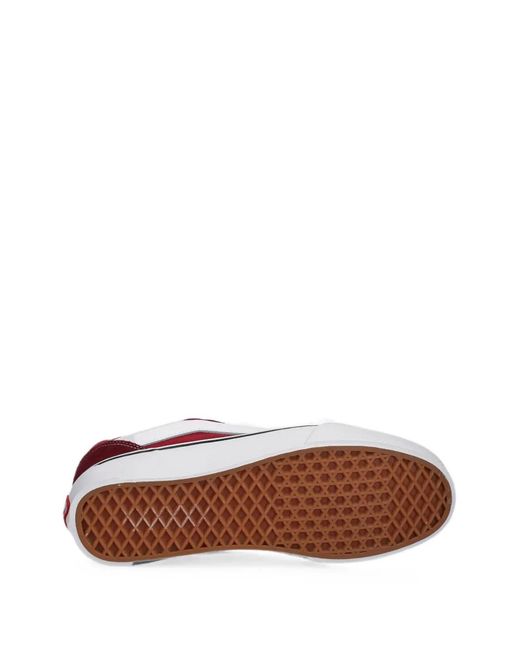Vans Red Knu Skool Suede Logo-Patch Sneakers
