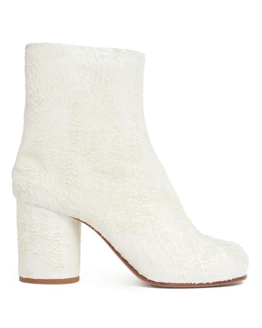 Botines con puntera Tabi característica y tacón de 80 mm Maison Margiela de color White