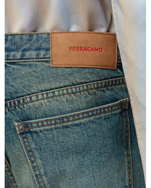 Ferragamo Blue Mid-rise Straight-leg Jeans for men
