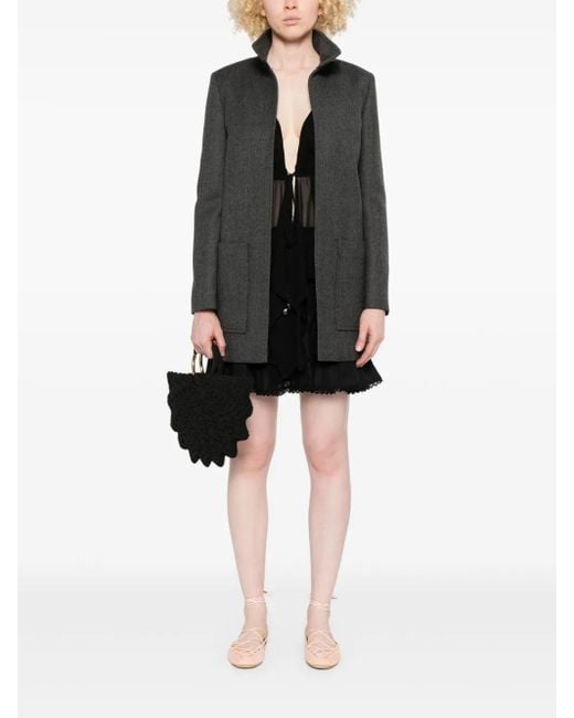 Chloé Black Zip-Up Oversize Coat