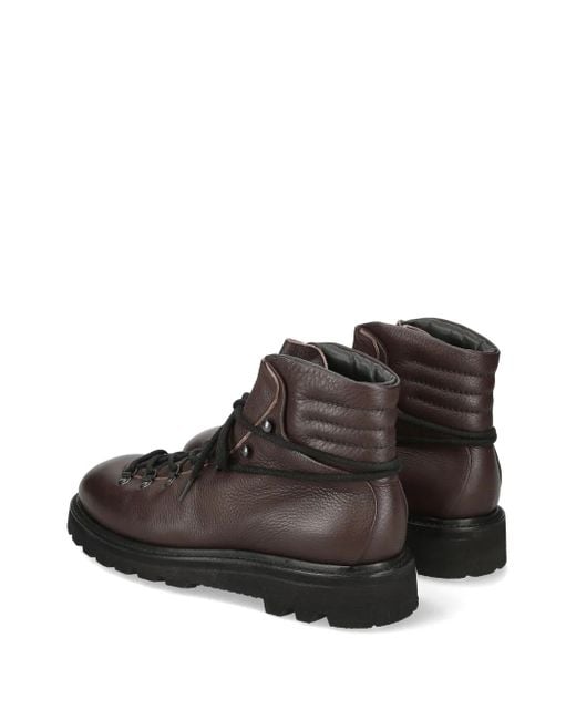 Premiata Brown Leather Ankle Boots for men