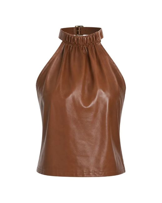 Yigal Azrouël Brown Luna Halterneck Top