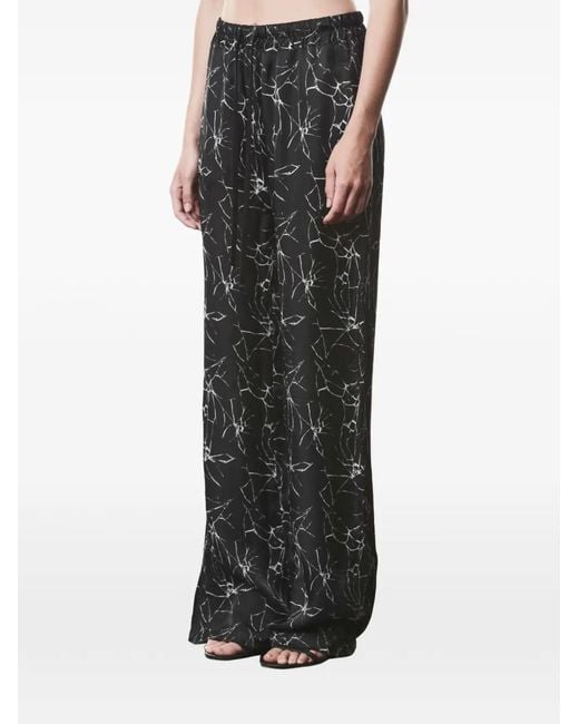 Thom Krom Black Marble Print Trousers