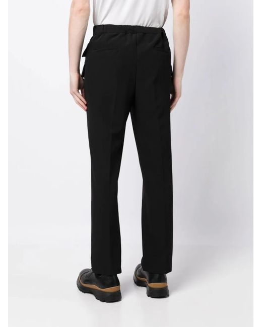 Hevò Black Tapered Flap-Pocket Trousers for men