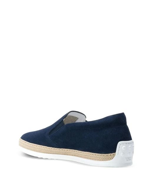 Tod's Blue Suede Slip-On Espadrilles for men