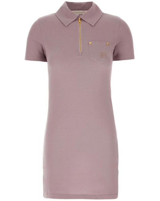 Palm Angels Purple Pique Polo Dress